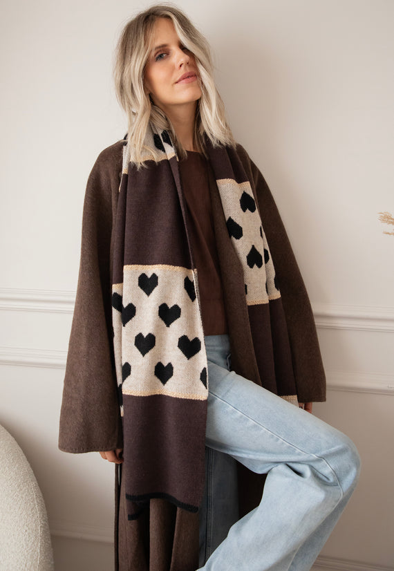 Schal - Surrounded By Love - Choco/Beige