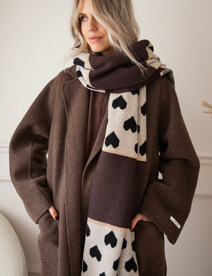 Surrounded By Love Choco/Beige - Scarf