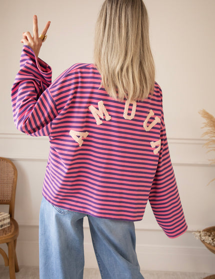 Sadie Stripe Amour Pink/Dark Blue - Longsleeve