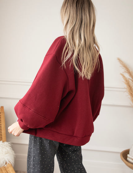 Snuggle Up Burgundy - Cardigan