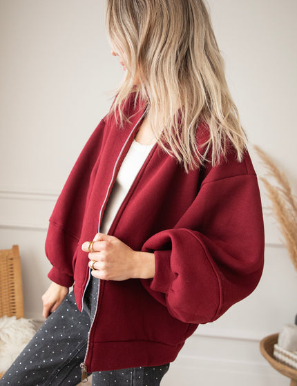 Snuggle Up Burgundy - Cardigan