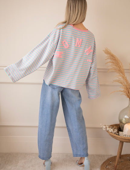 Sadie Stripe Mommy Sky Blue/Baby Pink - Longsleeve