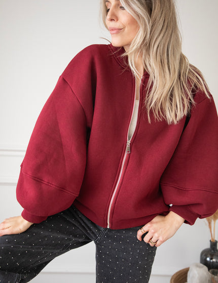 Snuggle Up Burgundy - Cardigan