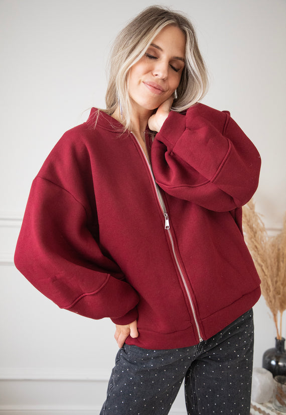 Snuggle Up Burgundy - Cardigan