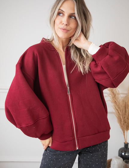 Snuggle Up Burgundy - Cardigan