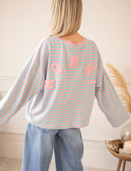 Sadie Stripe Mommy Sky Blue/Baby Pink - Longsleeve