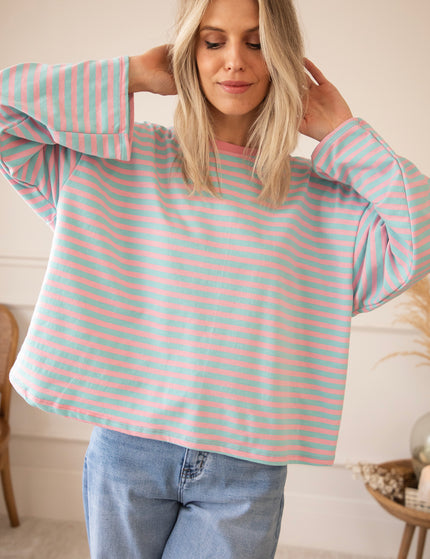 Sadie Stripe Mommy Sky Blue/Baby Pink - Longsleeve