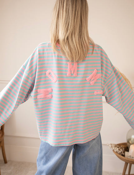 Sadie Stripe Mommy Sky Blue/Baby Pink - Longsleeve
