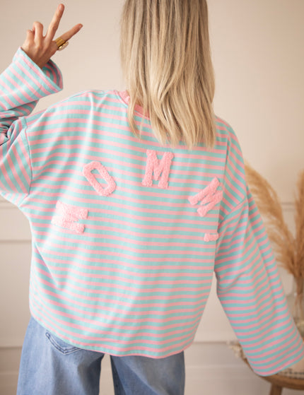 Sadie Stripe Mommy Sky Blue/Baby Pink - Longsleeve