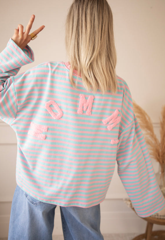 Sadie Stripe Mommy Sky Blue/Baby Pink - Longsleeve