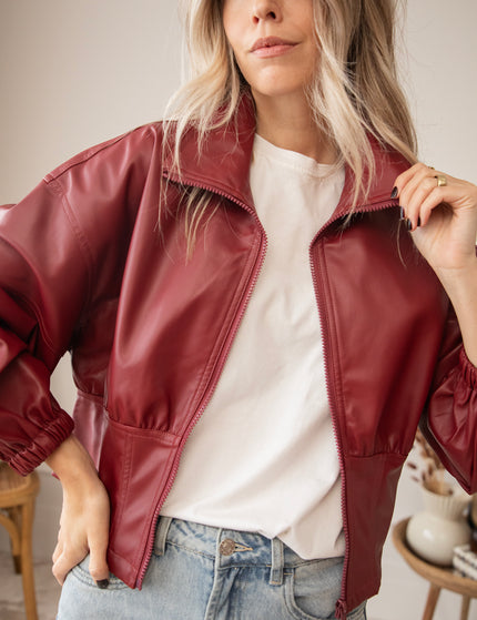 Jacke - Love Leather - Burgunderrot