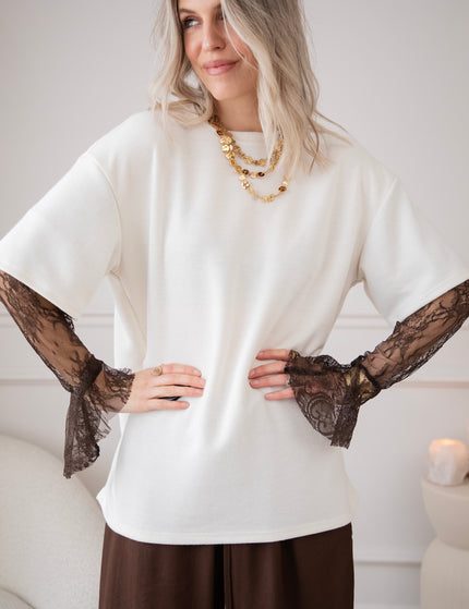 Lucy Lace Layer Beige - Longsleeve