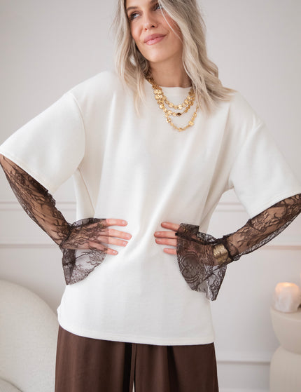Lucy Lace Layer Beige - Longsleeve
