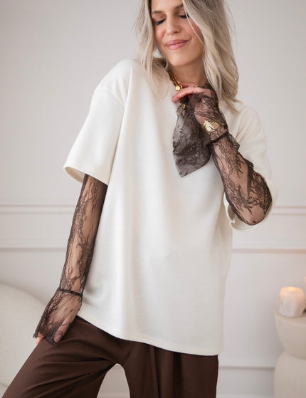 Lucy Lace Layer Beige - Longsleeve