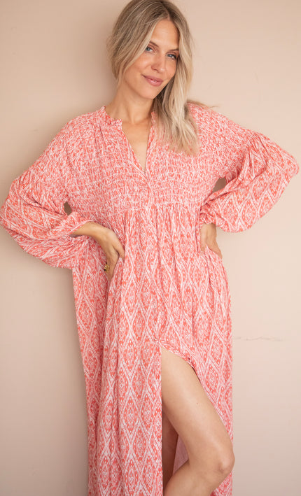 Joyce Shape Coral - Maxi Dress