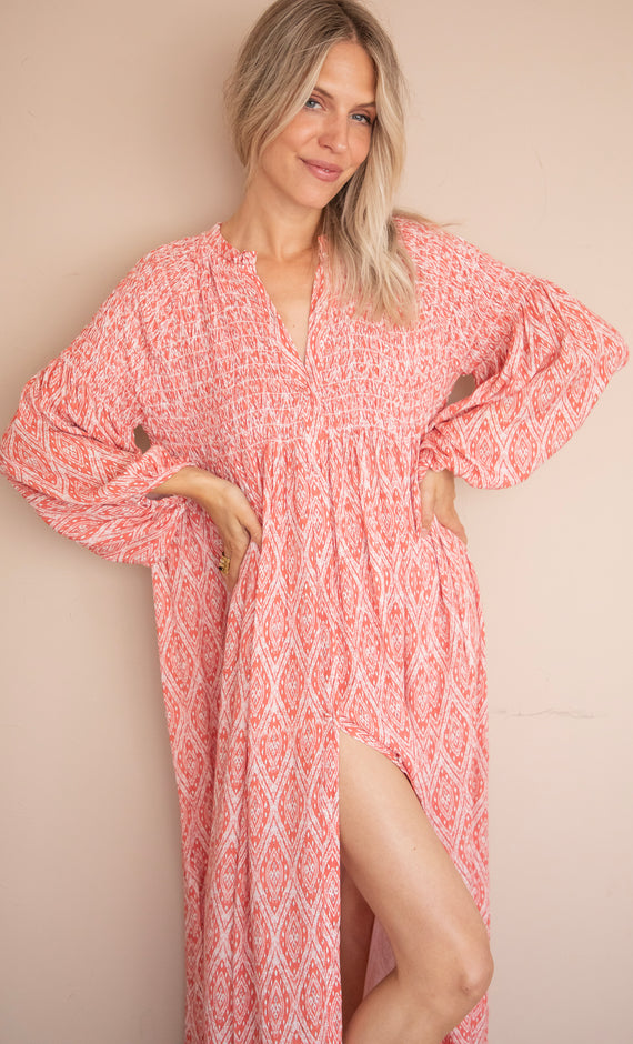 Joyce Shape Coral - Maxi Jurk