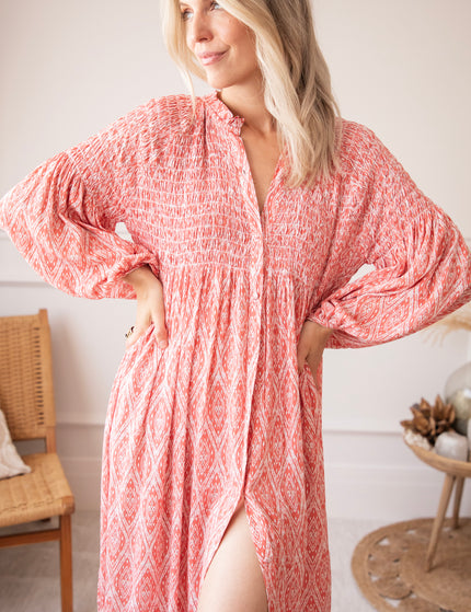 Joyce Shape Coral - Maxi Dress