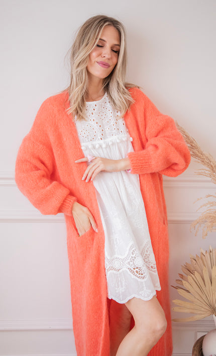 Lisa Long Coral - Cardigan