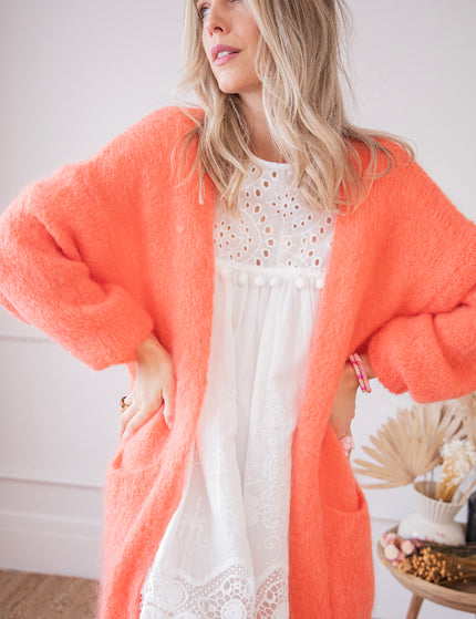 Lisa Long Coral - Cardigan