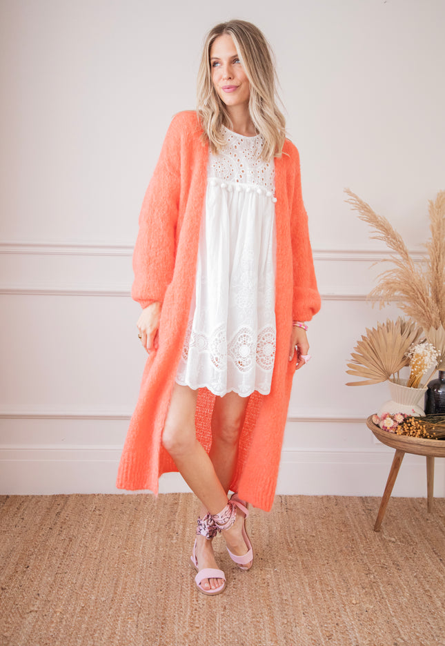 Lisa Long Coral - Cardigan