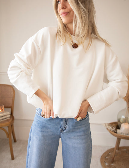 Pullover - Soft Stretch - Weiß