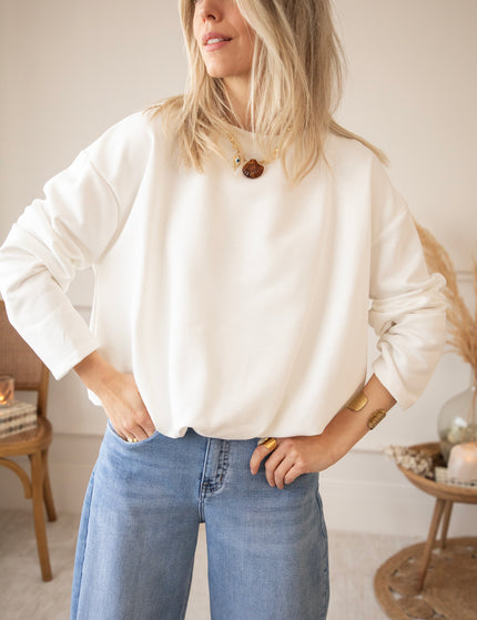 Pullover - Soft Stretch - Weiß