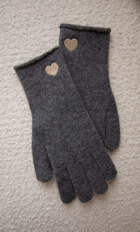 Handschuhe - Heartwarming - Dunkelgrau