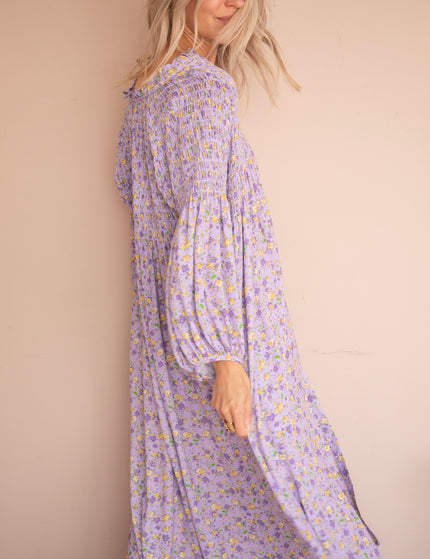 Joyce Bloom Lila/Yellow - Maxi Jurk