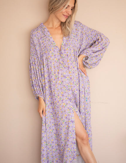 Joyce Bloom Lila/Yellow - Maxi Jurk