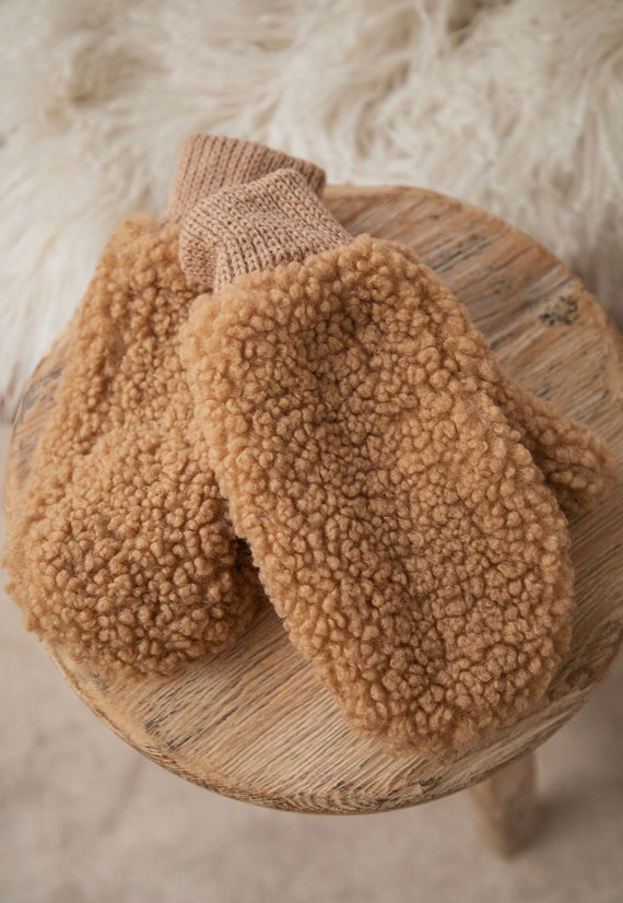 Teddy Mittens Camel - Handschoenen