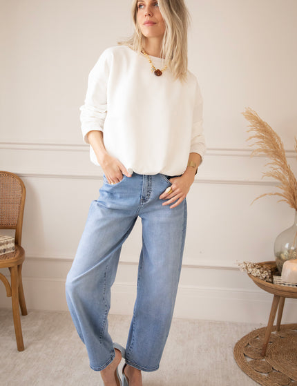 Pullover - Soft Stretch - Weiß