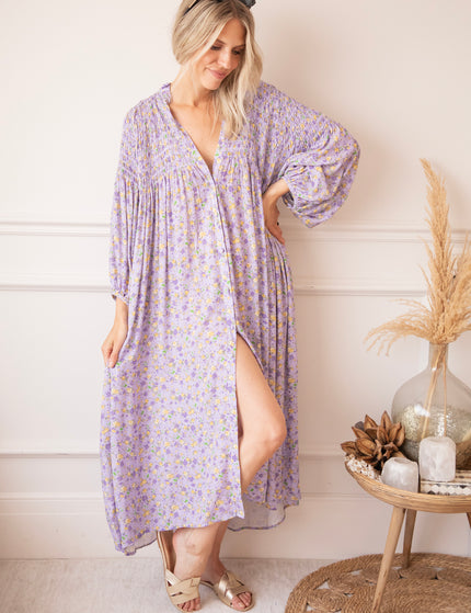 Joyce Bloom Lila/Yellow - Maxi Jurk