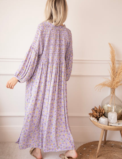 Joyce Bloom Lila/Yellow - Maxi Jurk
