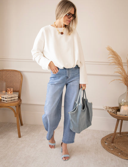 Pullover - Soft Stretch - Weiß