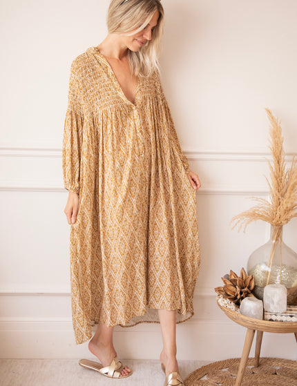 Joyce Shape Mustard - Maxi Dress