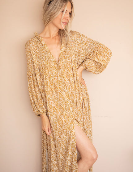 Joyce Shape Mustard - Maxi Dress