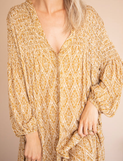 Joyce Shape Mustard - Maxi Dress