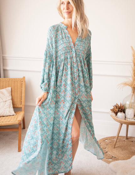 Joyce Bloom Blue/Red - Maxi Jurk