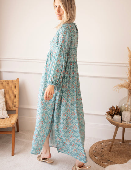 Joyce Bloom Blue/Red - Maxi Jurk