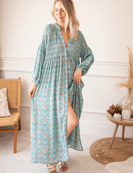 Joyce Bloom Blue/Red - Maxi Jurk