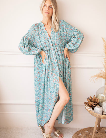 Joyce Bloom Blue/Red - Maxi Jurk