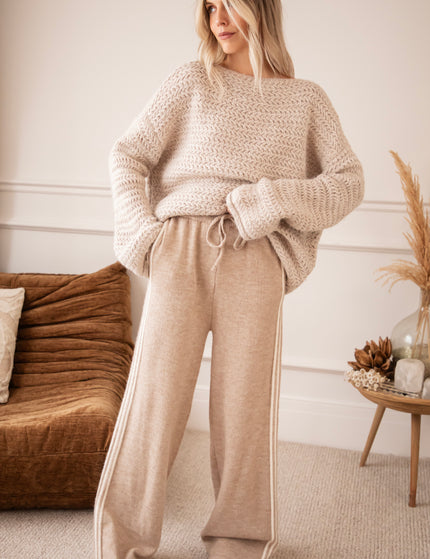 Hose - Soft Side Stripe - Taupe