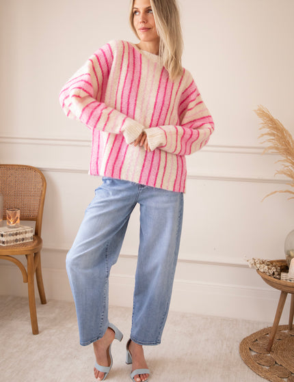 Pullover - Mood Booster - Beige/Rosa