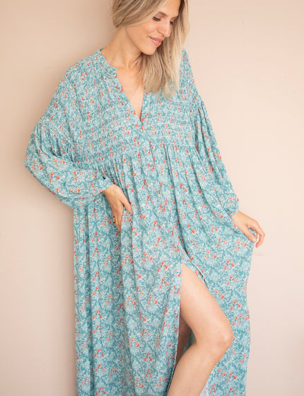 Joyce Bloom Blue/Red - Maxi Jurk