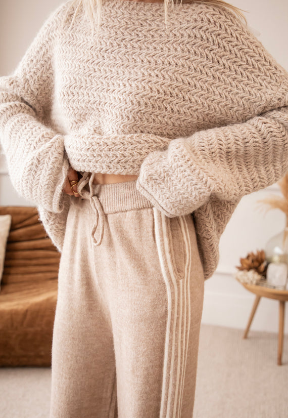 Soft Side Stripe Taupe - Pants