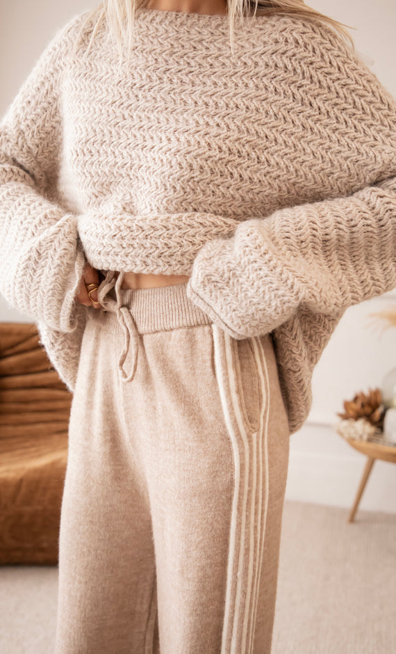Hose - Soft Side Stripe - Taupe
