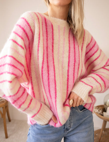 Pullover - Mood Booster - Beige/Rosa