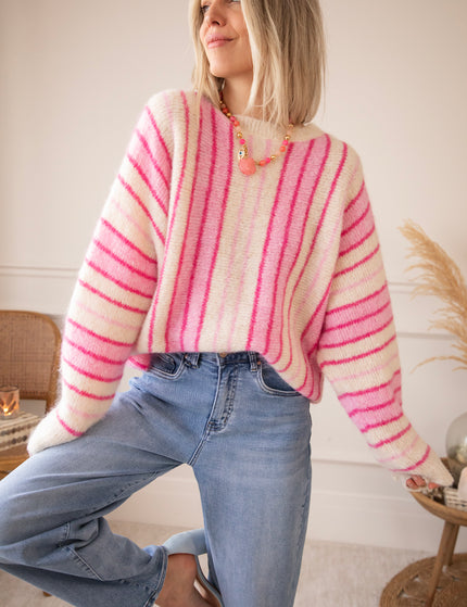 Pullover - Mood Booster - Beige/Rosa