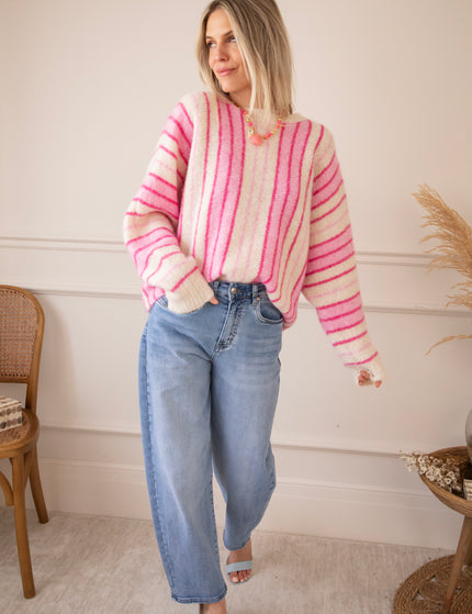 Pullover - Mood Booster - Beige/Rosa