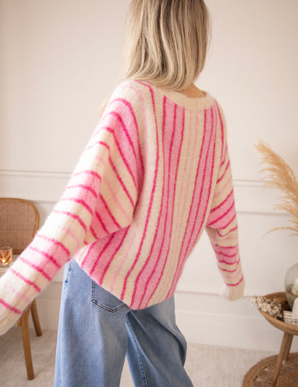 Pullover - Mood Booster - Beige/Rosa